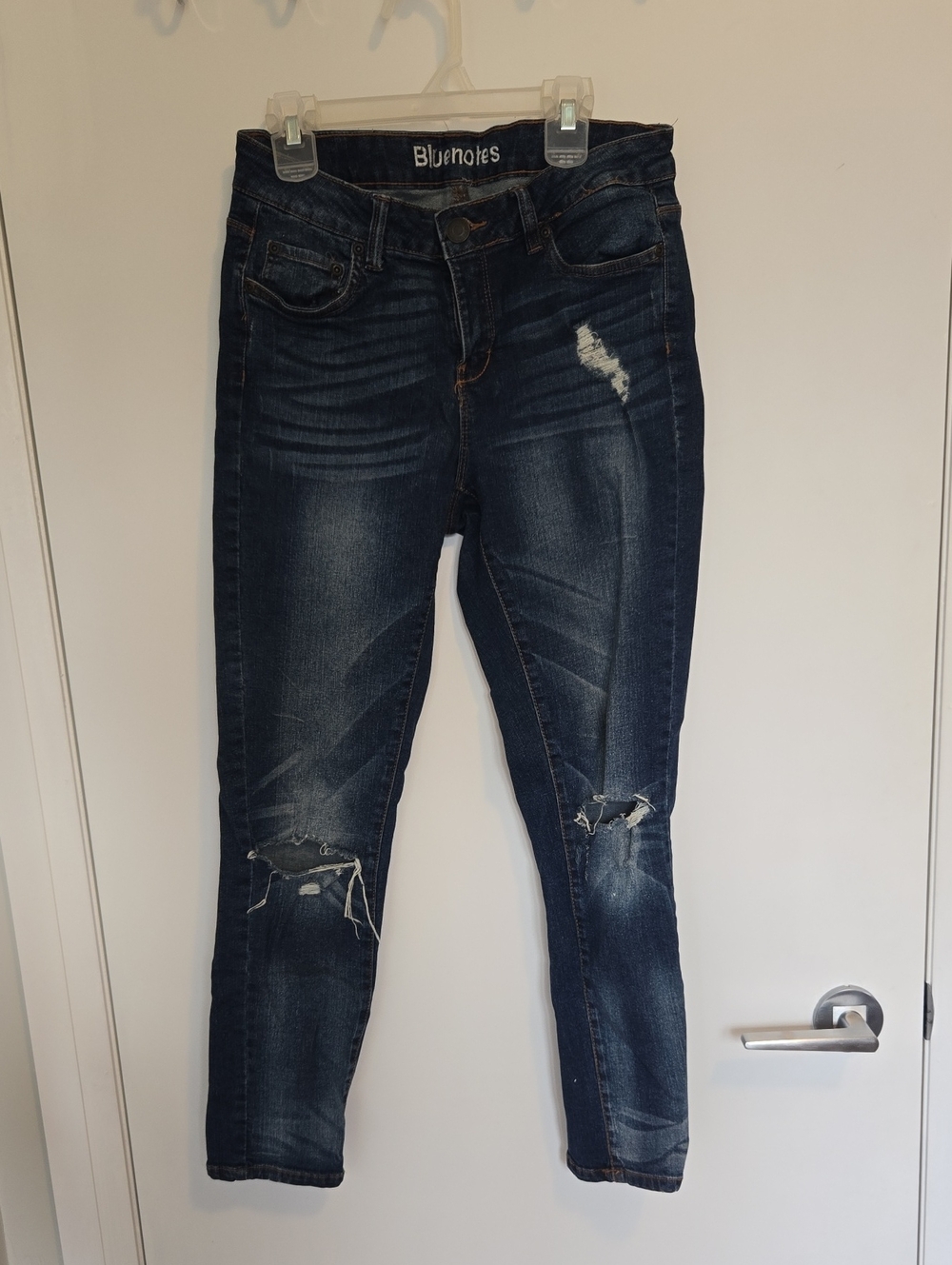 Bluenotes Women's Dark Blue Distressed Skinny Jeans